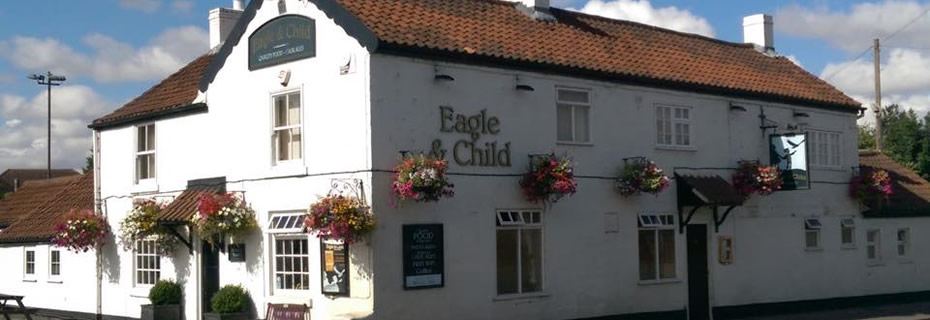 Outside the Eagle and Child pub in Auckley